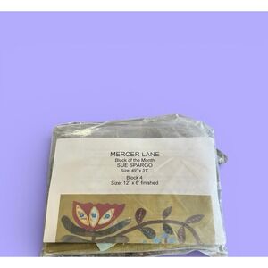 Sue Spargo Block 4 Pre-Cut Kit Quilt Mercer Lane Block Of Month 12 x 6 Finished